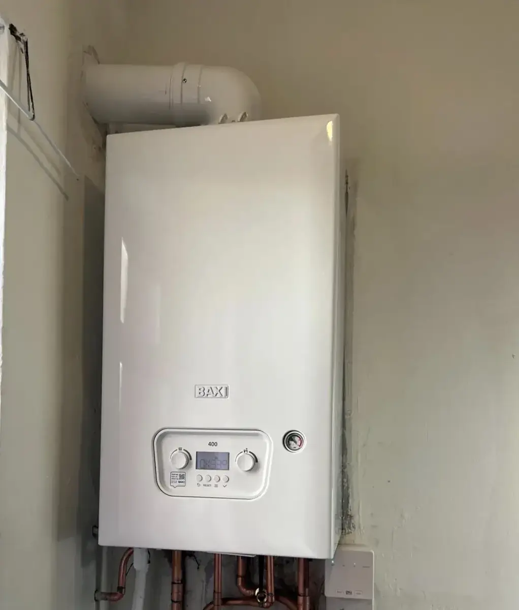 Newly fitted Baxi combi boiler with neat pipework in a Doncaster home